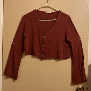 PacSun Cropped Rust Cardigan
